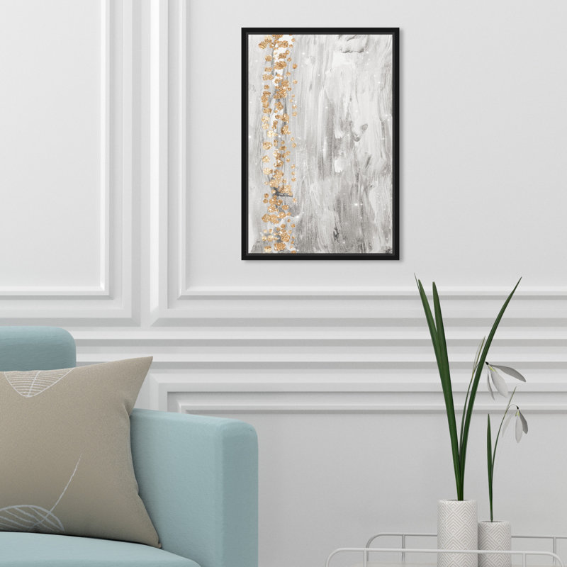 «Abstract Butterfly Forest Light Brush Strokes», reproduction d'impression sur toile, H 54 po x l 36 po, Cadre flottant noir