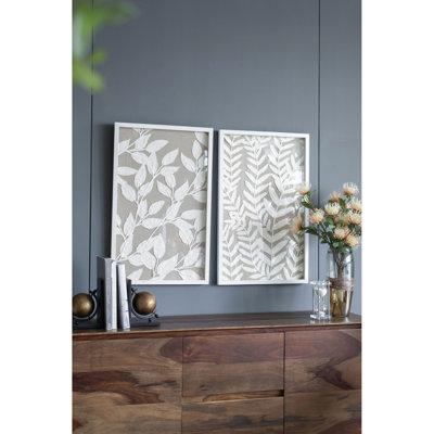 2 pièces d'art mural en forme de boîte à fleurs, 19,5 x 1 x 31,5 po, contraste blanc et beige, rehausse la décoration florale du vestiaire,