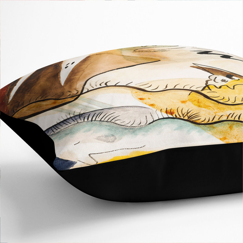 Rain Landscape Square Throw Cushion, Black, 55cm H x 55cm W x 20cm D