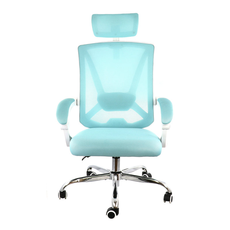 Inbox Zero Latalya Adjustable Swiveling PC & Racing Game Chair, Blue