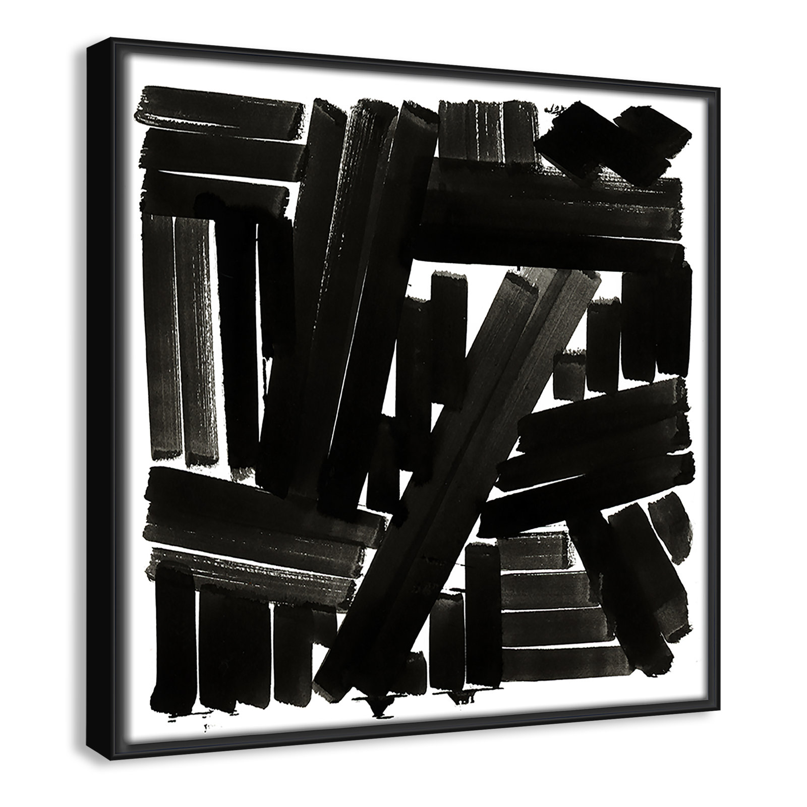 Shape of Song I by Cartissi - Floater Frame Painting on Canvas, Black Framed, 13.5" H x 13.5" W x 2" D