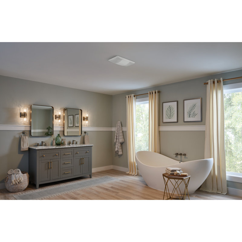 Brighter White 80 CFM Ceiling Mount Bathroom Exhaust Fan with Heater