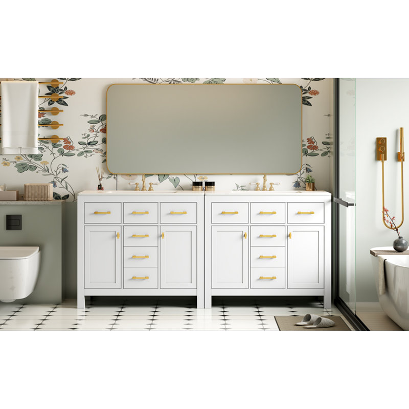 Ensemble de meuble-lavabo moderne en céramique et en bois massif parfait pour l'esthétique élégante de la salle de bain