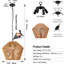 Lampe suspendue de 17 po en corde de chanvre - luminaire artisanal pour îlot de cuisine, salle à manger, finition naturelle de chambre à coucher, fer à repasser à hauteur réglable et salle à manger décorative