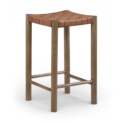 Tabouret de comptoir rembourré en cuir Entwine