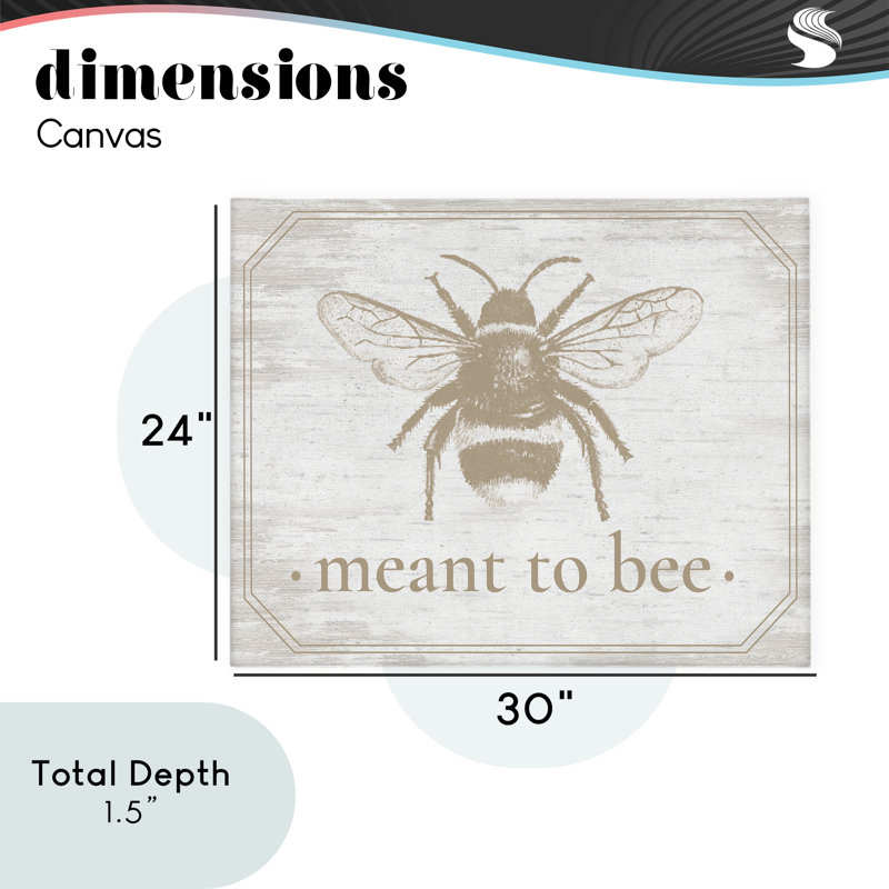 Toile avec bordure Meant To Bee, H 24 po x l 30 po