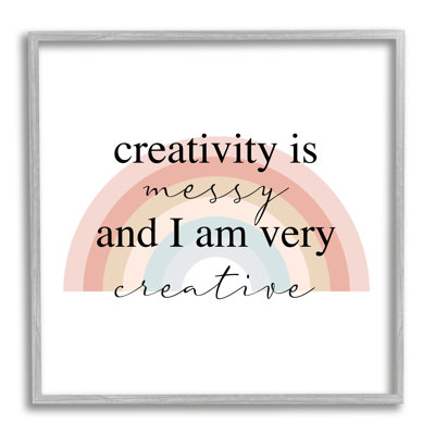 Creativity Is Messy Funny Phrase Tone Rainbow Art