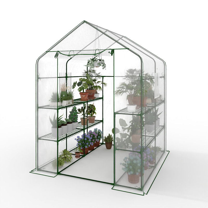 Serre transparente à 3 couches, couverture en PE imperméable et isolante, plante en fer pour jardin intérieur et extérieur