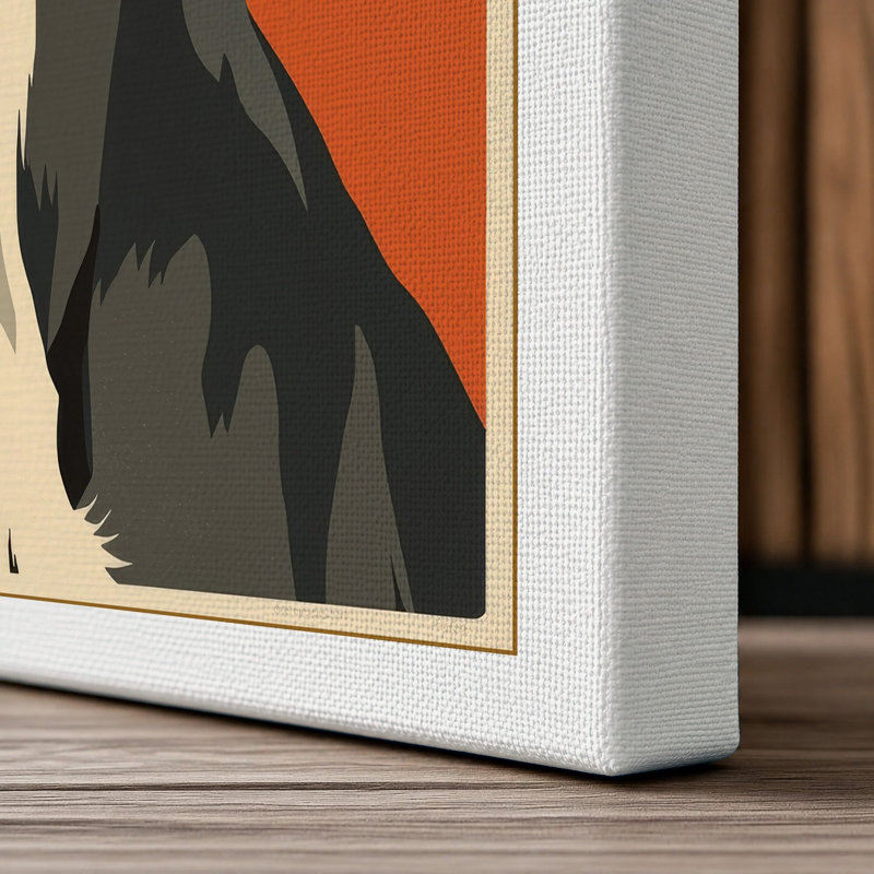 Greyhound Art Deco - Wrapped Canvas, 30x20 - 76.2 x 50.8 cm, White Border