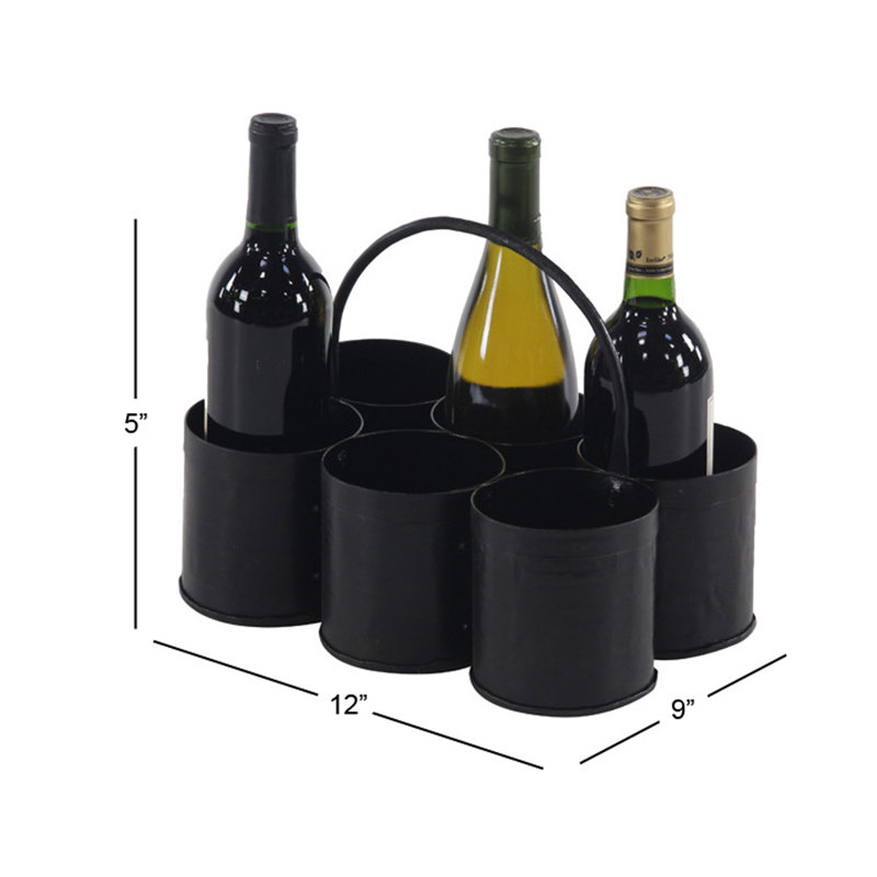 Vanmatre 6 Bottle Tabletop Wine Bottle Rack in Brown