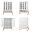 Armoire à chaussures 46 po en métal blanc moderne avec portes en filet, rangement mural ou autoportant pour l'entrée, pieds surélevés de 15 po, tablettes réglables magnétiques, compatible avec l'aspirateur robot-884750525
