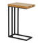 Table d'appoint en chêne avec conception facile à placer sur l'accoudoir, finition savonneuse solide, structure en métal noir, bonnes collations et boissons, profondeur de 16,62 po, largeur, hauteur de 23,81 po, chaise longue astucieuse de 10,87 lb,