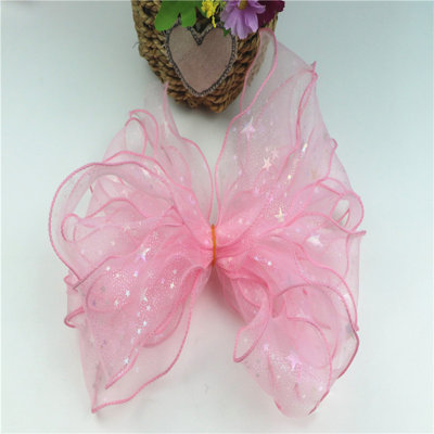 Sequined Yarn Ribbon Hand Made Diy Hair Accessories Material Snow Yarn Transparent Ribbon Bow 16.4 Ft