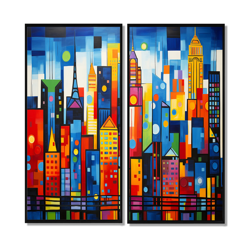 Pop Art New York In Color I - Pop Art, grandes impressions sur toile, H 32 po x l 32 po, Impression encadrée flottante, Noir