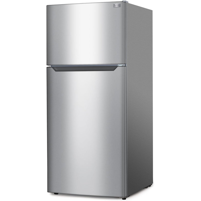 BLACK+DECKER 18.1 Cu. Ft. Top Mount Refrigerator with Ice Maker, 2-Door Refrigerator with Top Freezer, Freezer with Icemaker and Adjustable Temperature Control, ENERGY STAR, BR1810HIMS, Stainless Look