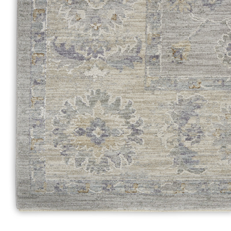 Tapis traditionnel gris Ryann, Rectangle 3 pi 11 po x 5 pi 11 po