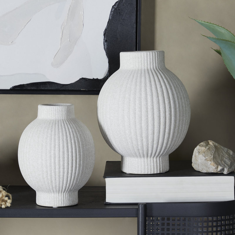 Stoneware Table Vase, White
