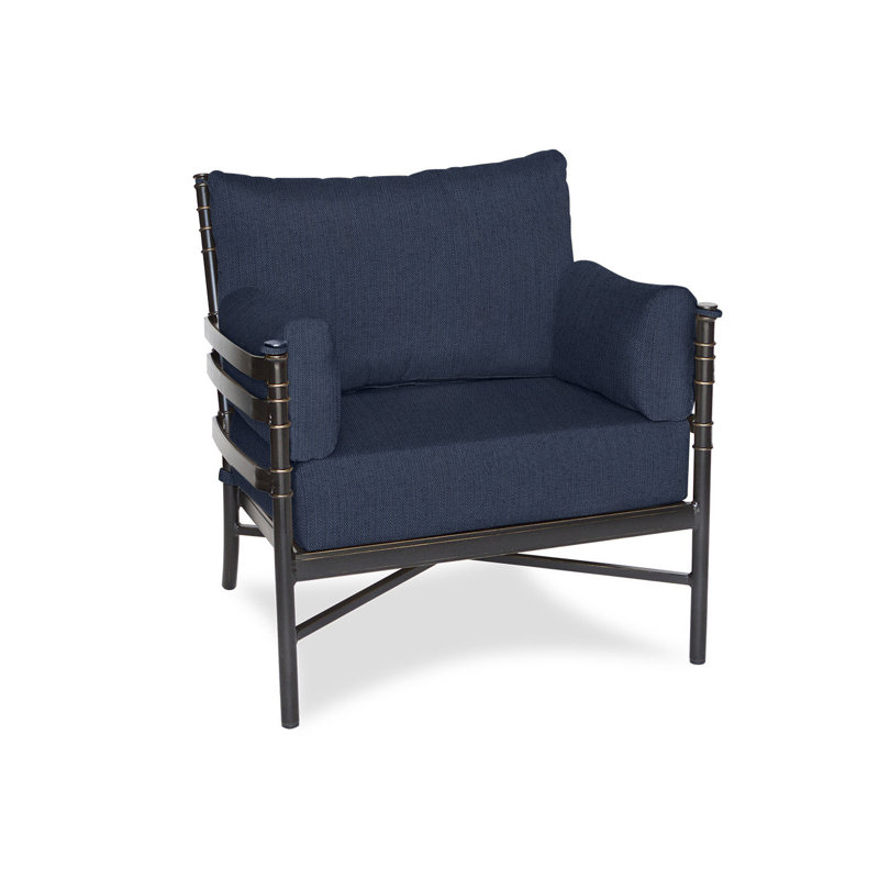 Lancaster Powder Coated Aluminum Outdoor Lounge Chair , Sunbrella® Cushions Included, Spectrum Indigo Sunbrella® Plainweave