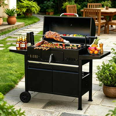 51.97"American-style outdoor charcoal barbecue grill stand