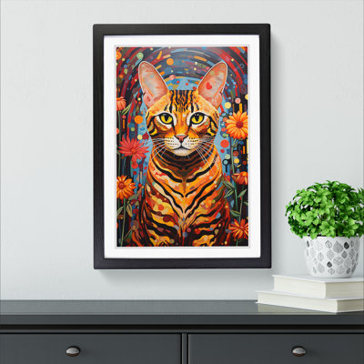 Bengal Cat Modern Art - Framed Print