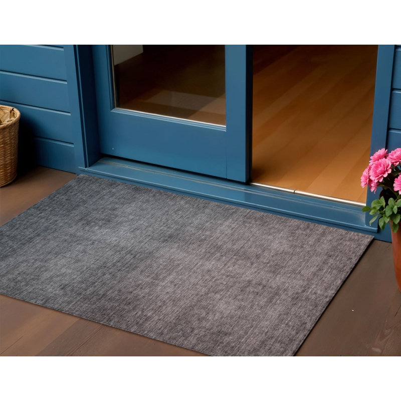 Tapis extérieur lavable gris anthracite et brun 3 pi x 5 pi
