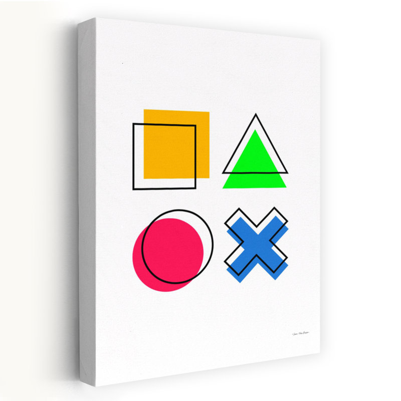 Art mural contemporain abstrait coloré Gamer, H 18 po x l 12 po