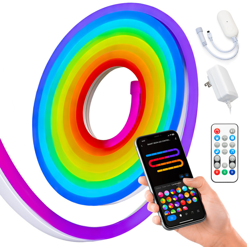 RGB Neon Customizable LED Strip Light with App Control