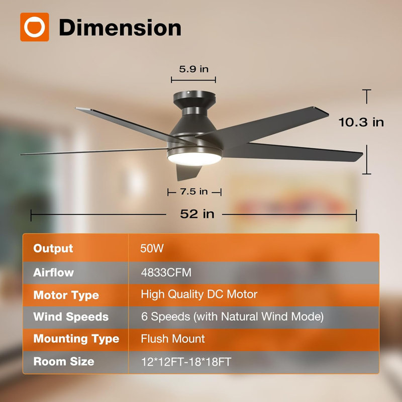 52 Inch Nickel Dual Head Ceiling Fan with Light and Remote