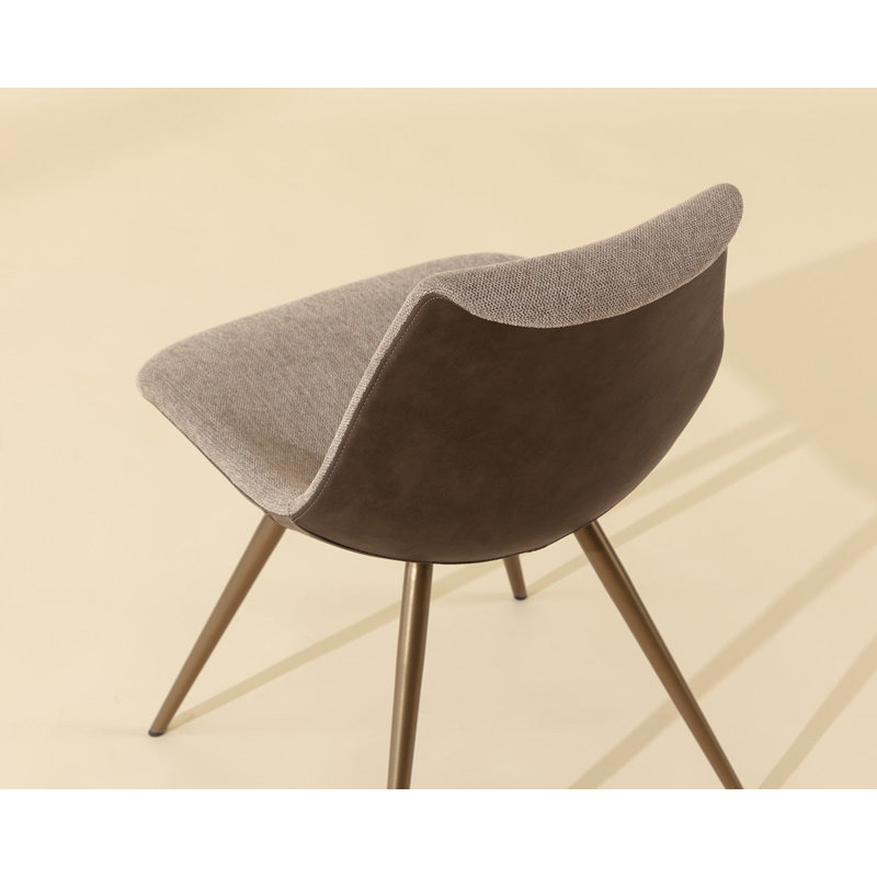 Lipa Upholstered Dining Chair, Antique Bronze, Belfast Oyster Shell/Porpoise