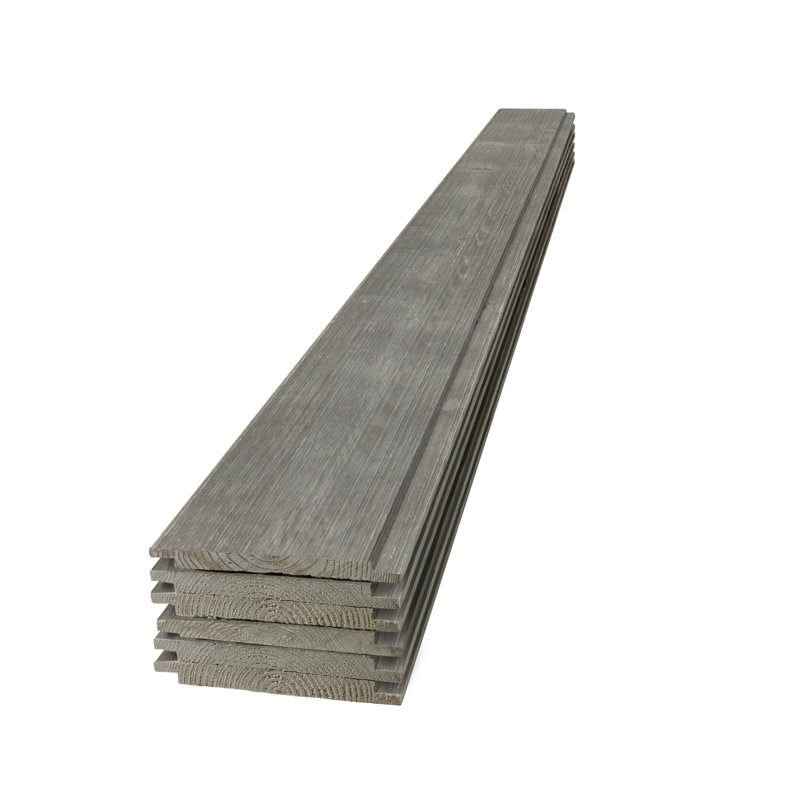 Edge 1 in. x 8 in. x 8 ft. Rustic Collection Shiplap Pine Board, Gray