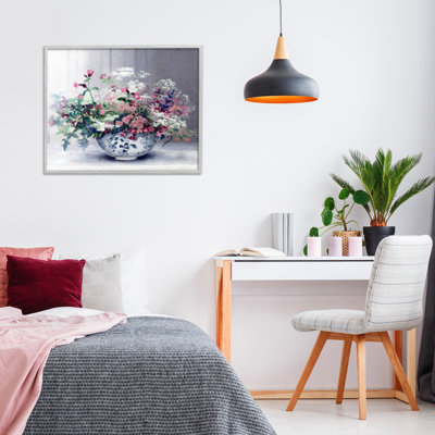 Painterly Elegant Blooms Vase Framed Giclee, design by Lettered and Lined