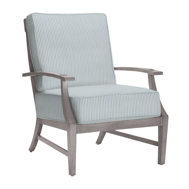 Croquet Patio Chair with Cushions, Welt, Oyster, Intermix Bark