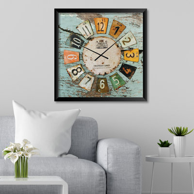 Horloge murale élégante 17,7 po x 17,7 po | 100% panneau de fibres à densité moyenne avec structure 100% polystyrène, épaisseur: 0,8 pouce | Design UV imprimé, parfait pour la décoration intérieure et les intérieurs modernes, montre élégante et fonctionnelle