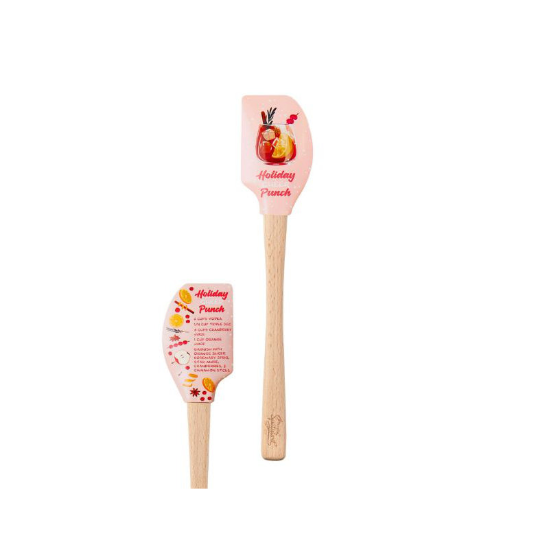 Spatulart® Holiday Punch Wood Handled Spatula