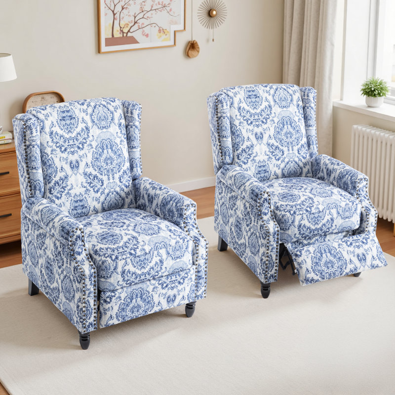 Fauteuil inclinable manuel standard, Motif floral marine