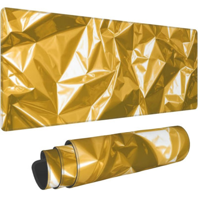 Copy of Iridescent Holographic Abstract Gold Large Mouse Pad, Gaming Desk Mat, XXL Non-Slip Rubber Base Computer Pad with Durable Stitched Edges for Work and Play, 15.7 x 31.5 in