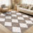 Machine Washable Rugs Distressed Trellis Rug for Living Room Non Slip Stain Resistant Carpet Modern Checkered Farmhouse Floor Cover-273544937