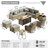 Carolle 13 Piece Patio Sectional Furniture With Swivel Rocking Chairs, Rattan Wicker Coversation Set With Glowing Coffee Table, Outdoor Sofa Set With Fire Pit For Outside Porch Balcony Backyard Pool-2140750615