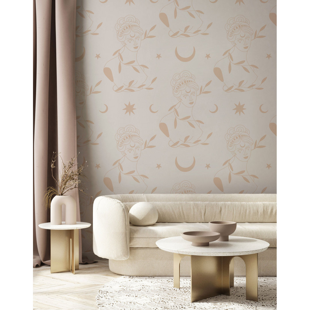 7m x 75cm Matte Greek Motif Wallpaper Roll
