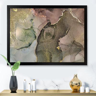 «Gray and Green Liquide Art I», reproduction sur toile