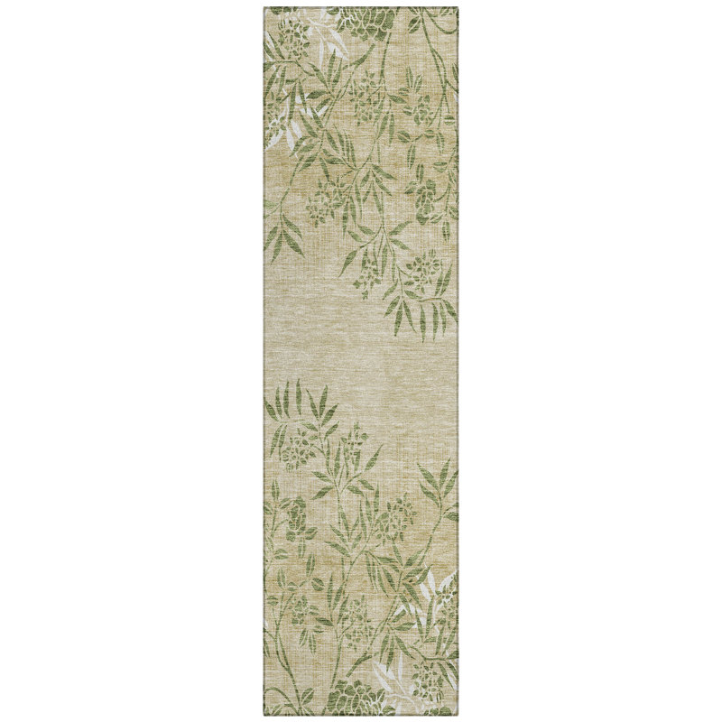 Lac Washable Floral Indoor / Outdoor Rug, Runner 2'3" x 7'6"