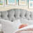 Tufted Upholstered Headboard, Solid Wood Head Board with Wood Legs, Adjustable Height Bed headboard from 47” to 63” Fabric Headboard in Modern Button Design, Beige-1163597938-1163597937