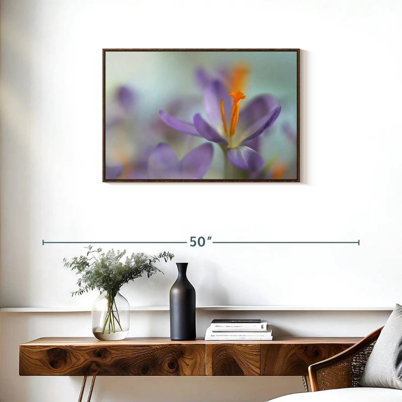 Pastel printanier, Cadre flottant noyer, 31 po x 21 po