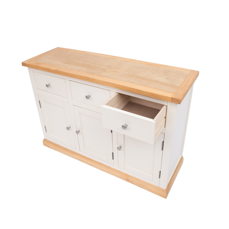 Starr 120cm Sideboard, Off White/Chrome/Brown