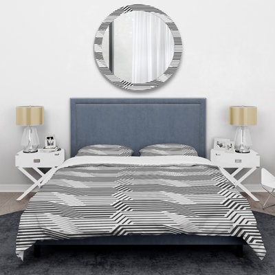 Ensemble de housse de couette en microfibre noir / blanc 2 pièces