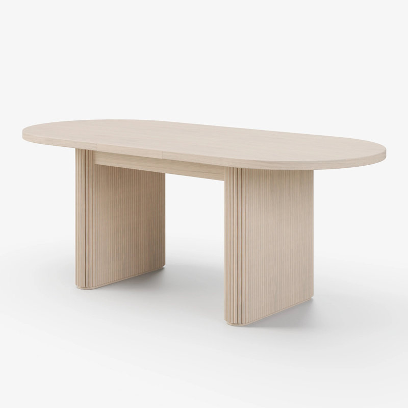 Kristalee 63"-79" Oval Extendable Dining Table,Kitchen Dining Room Dinner Pedestal Table for 4 to 6,Wood Kitchen & Dining Room Furniture