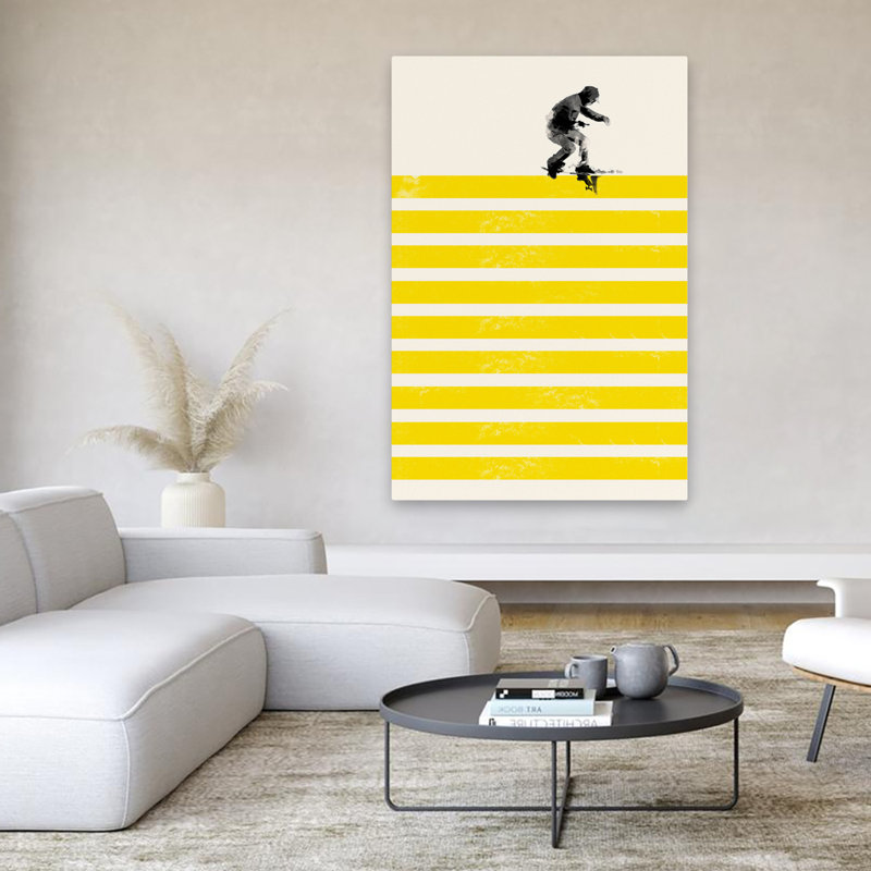 Slide In Stripes - Art figuratif urbain, surréalisme pop, H 60 po x l 40 po