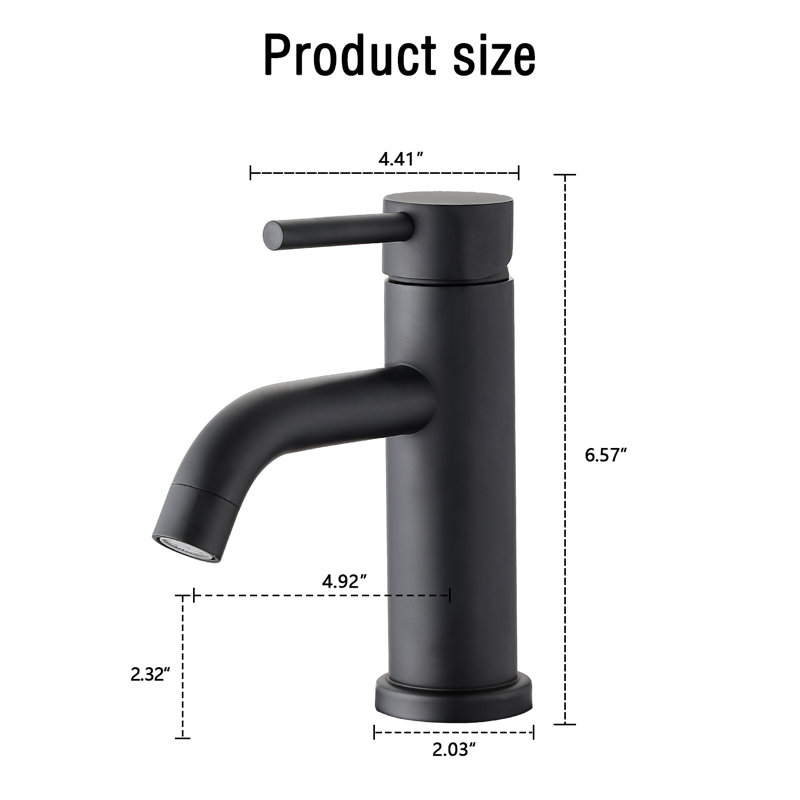 Robinet de salle de bain monocommande, Noir mat