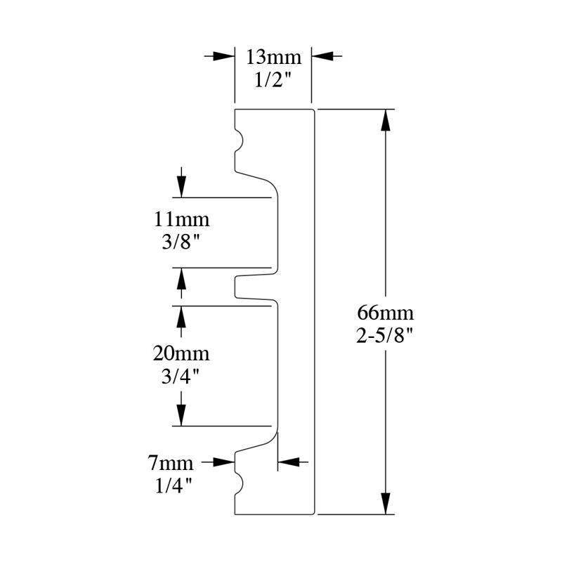 1/2 in D x 2-1/2 in W x 78-3/4 in L Primed White High Impact Polystyrene Baseboard Moulding
