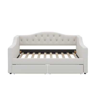 Twin XL Size Daybed With LED Belt And 2 Drawers by Lark Manor